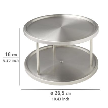 WENKO 2335100 - Plateau tournant CABINET CAROUSEL 26,5x15,5 cm inox/argenté