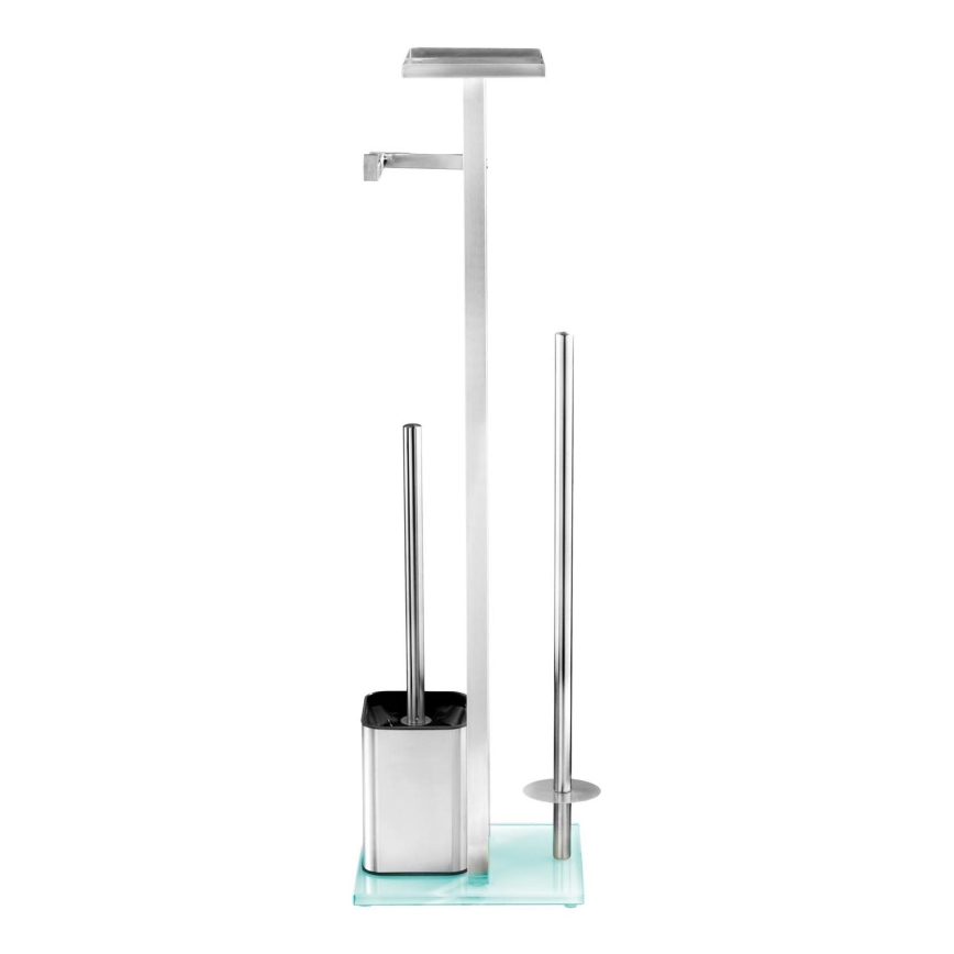 WENKO 23364100 - Brosse WC DEBAR 21x70,5 cm inox/satiné/blanc
