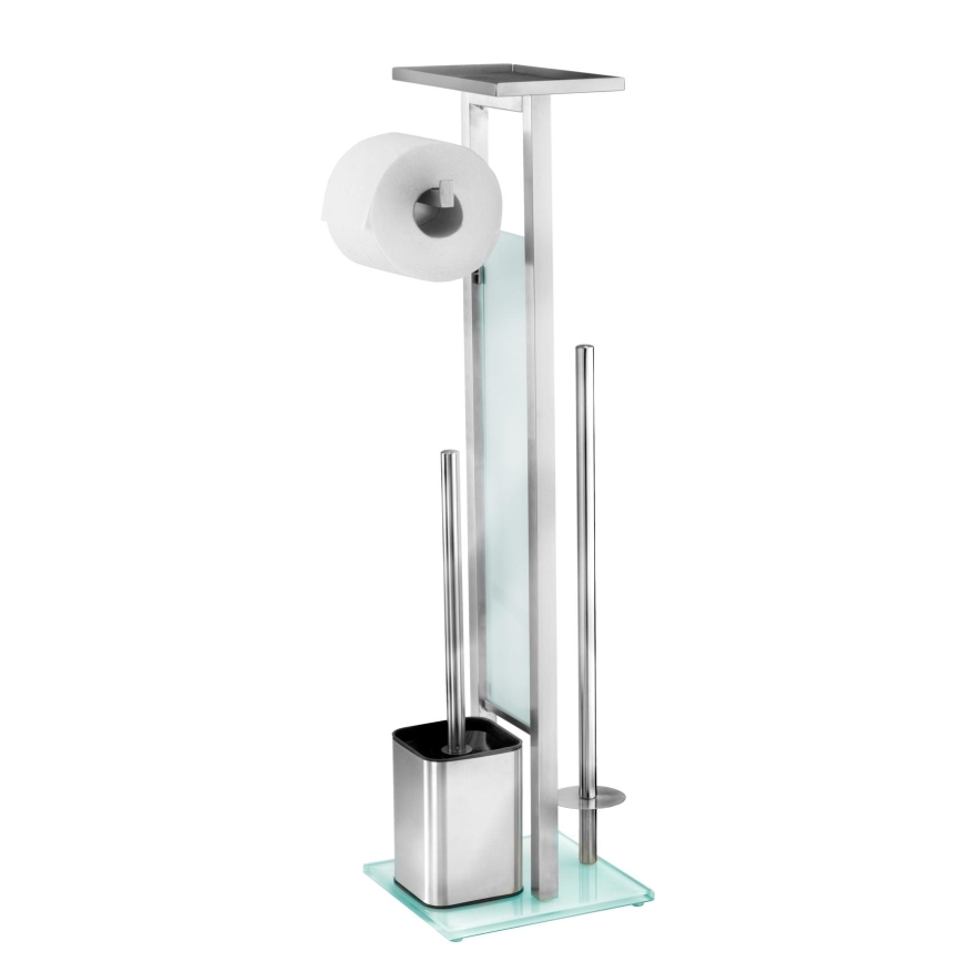 WENKO 23364100 - Brosse WC DEBAR 21x70,5 cm inox/satiné/blanc
