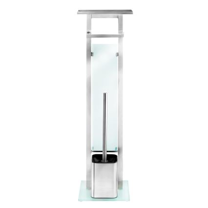 WENKO 23364100 - Brosse WC DEBAR 21x70,5 cm inox/satiné/blanc