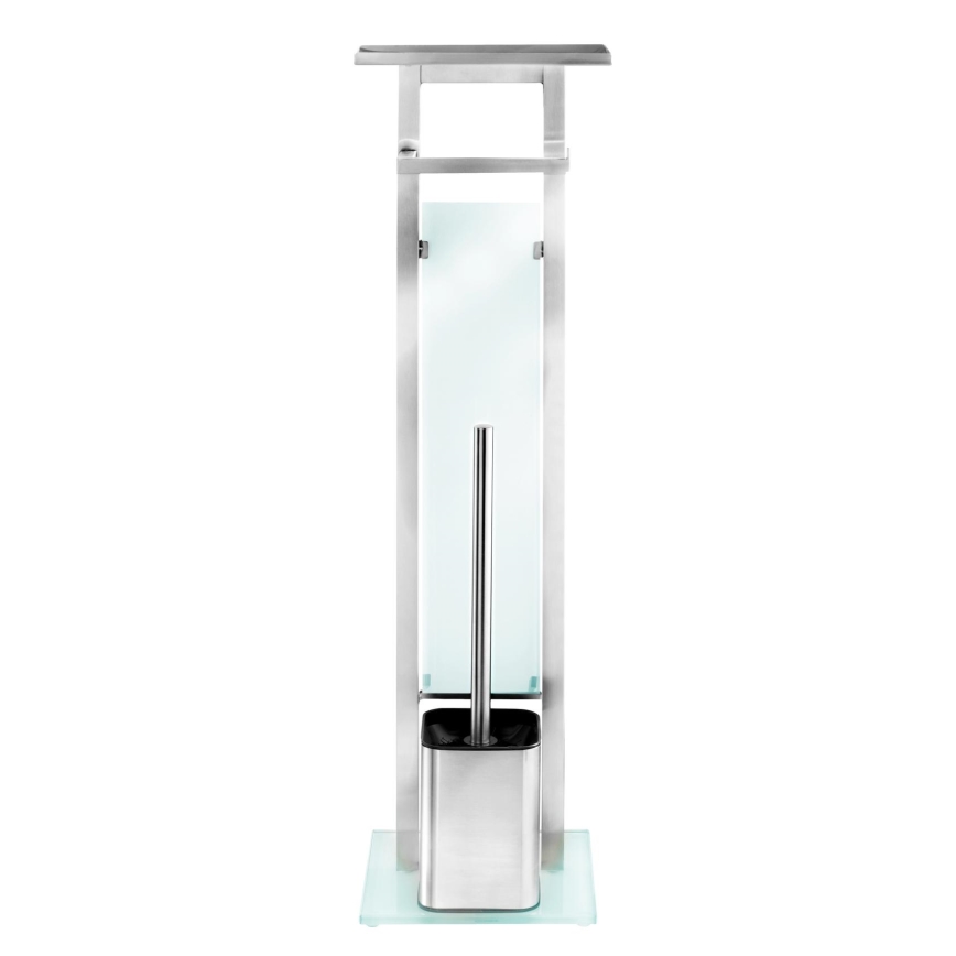 WENKO 23364100 - Brosse WC DEBAR 21x70,5 cm inox/satiné/blanc