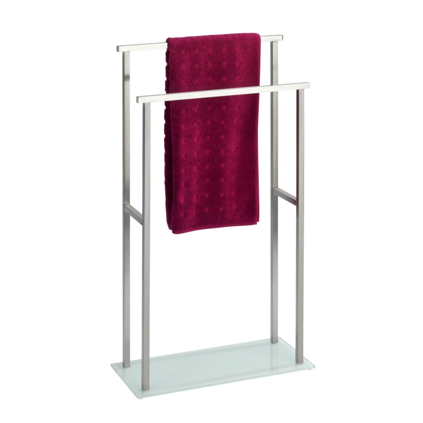 WENKO 23438100 - Porte-serviettes sur pied DEBAR 20 x 83 cm inox/satiné/blanc