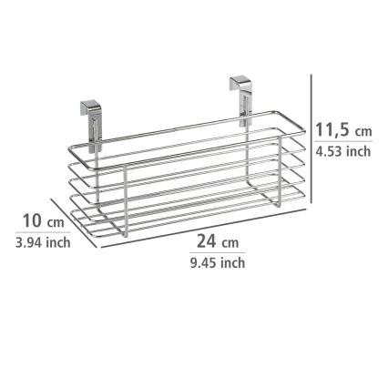 WENKO 2344100 - Panier SLIM 24x11,5 cm chrome brillant/noir