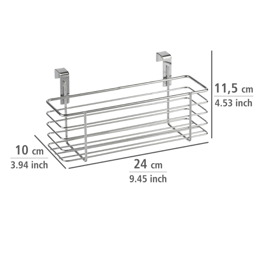 WENKO 2344100 - Panier SLIM 24x11,5 cm chrome brillant/noir
