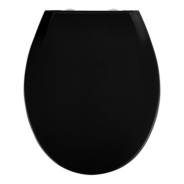 WENKO 23443100-WC Abattant de WC KOS 44 x 37 cm noir/argenté