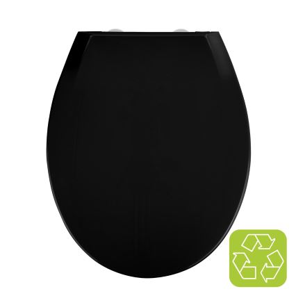 WENKO 23443100-WC abattant WC KOS 44x37 cm noir/argenté