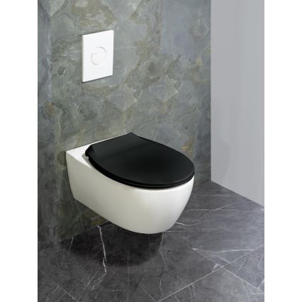 WENKO 23443100-WC abattant WC KOS 44x37 cm noir/argenté