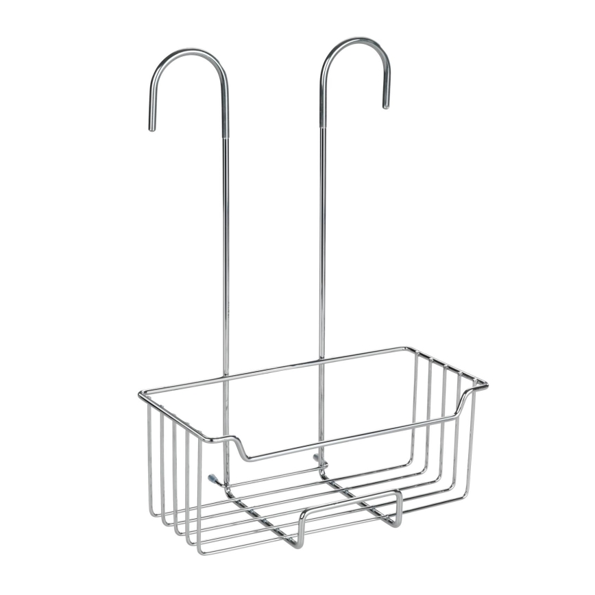 WENKO 23499100 - Étagère de douche MILO 25x36 cm, en acier inoxydable argenté/éléments transparents