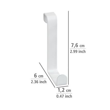 WENKO 23545100-Crochet de porte 7,6x6 cm blanc