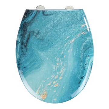 WENKO 23571100-WC siège WC renforcé 300/350 kg, 44,5 x 37 cm, multicolore/argenté