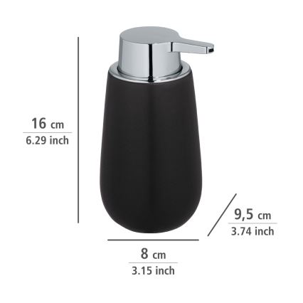 WENKO 23652800 - Distributeur de savon BADI 320 ml noir