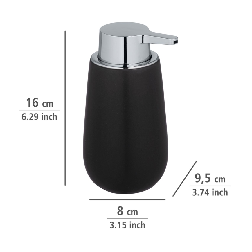 WENKO 23652800 - Distributeur de savon BADI 320 ml noir