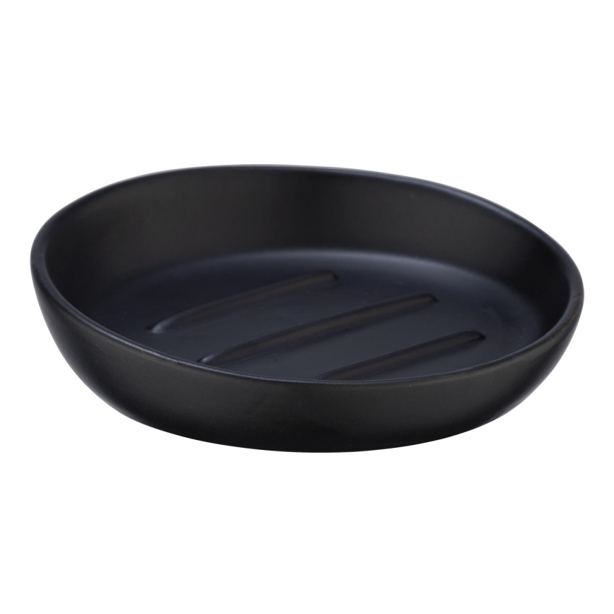 WENKO 23653100 - Porte-savon BADI 11,5 x 3 cm noir