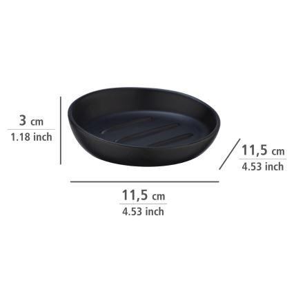 WENKO 23653100 - Porte-savon BADI 11,5 x 3 cm noir