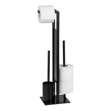 WENKO 23708100 - Brosse WC RIVALTA 18x70 cm noire