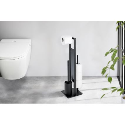 WENKO 23708100 - Brosse WC RIVALTA 18x70 cm noire