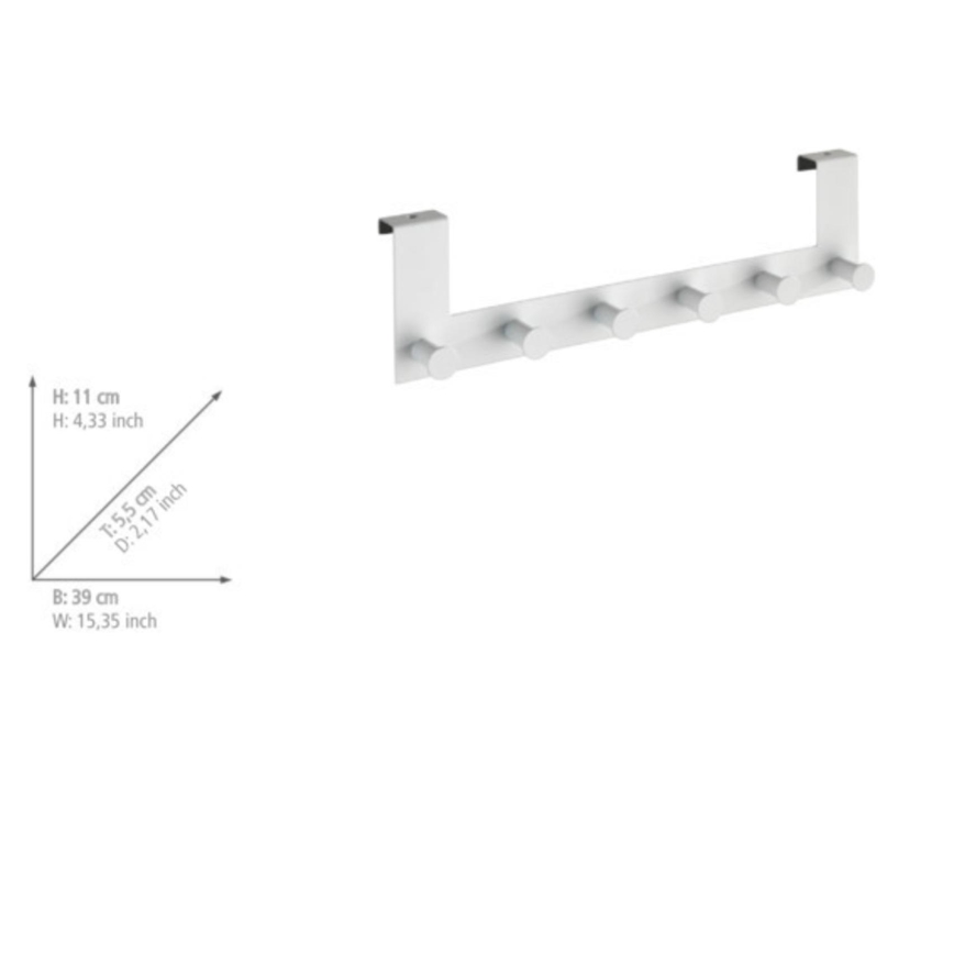 WENKO 23724100-Porte-manteau CELANO 39x11 cm blanc