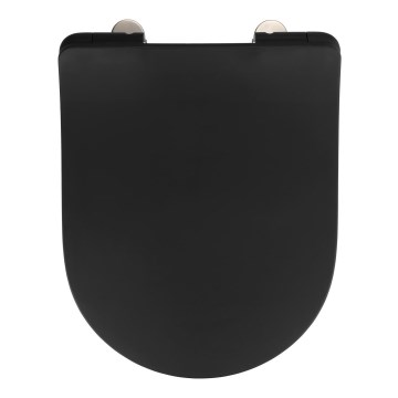 WENKO 23827100-WC Siège WC SEDILO 45,2 x 36,2 cm noir/argenté