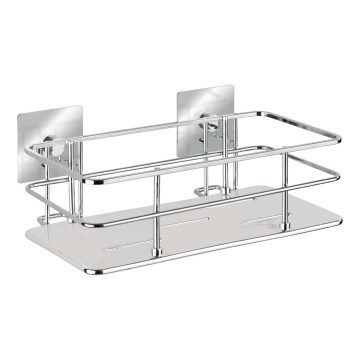 WENKO 23854800 - Étagère TURBO-LOC QUADRO ED. 24 x 14,5 cm, acier inoxydable / chrome brillant