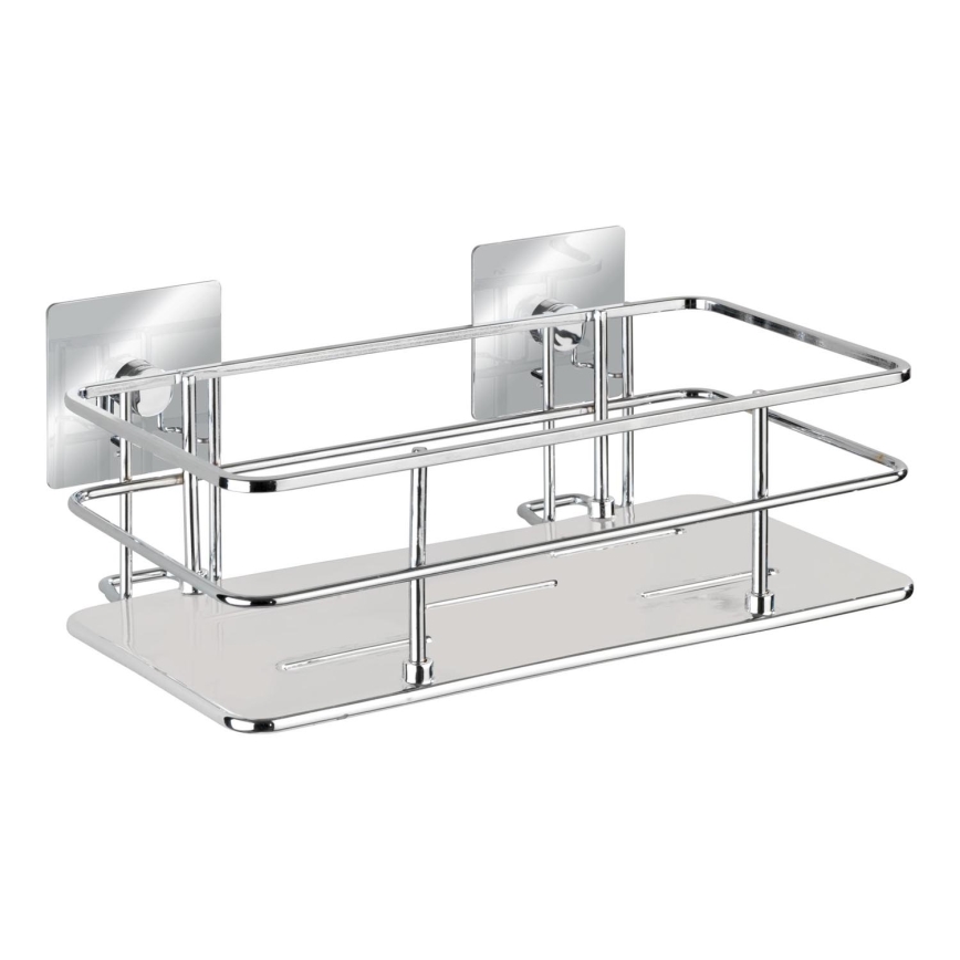 WENKO 23854800 - Étagère TURBO-LOC QUADRO ED. 24 x 14,5 cm, acier inoxydable / chrome brillant