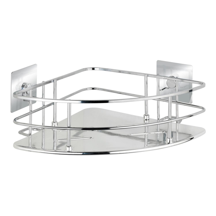WENKO 23856800 - Étagère TURBO-LOC QUADRO ED., 27,5 x 19,3 cm, en acier inoxydable, finition chromée brillante