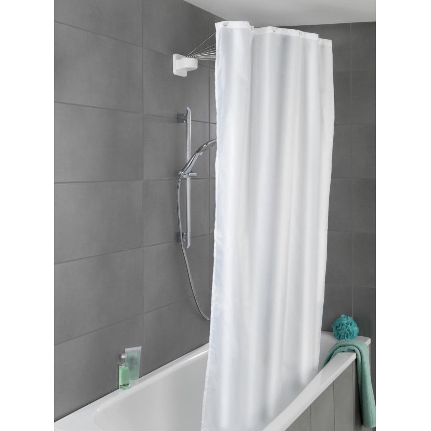 WENKO 23863100 - Support de douche 96 x 72 cm, acier inoxydable/blanc