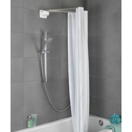 WENKO 23863100 - Support de douche 96 x 72 cm, acier inoxydable/blanc