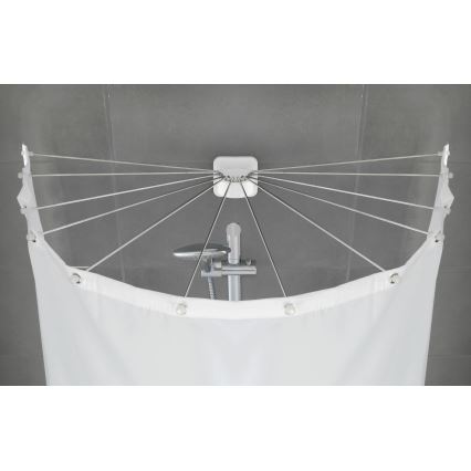 WENKO 23863100 - Support de douche 96 x 72 cm, acier inoxydable/blanc