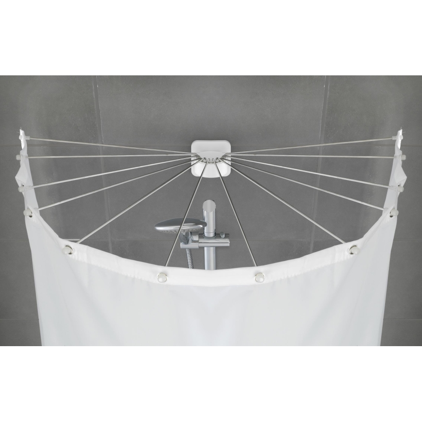 WENKO 23863100 - Support de douche 96 x 72 cm, acier inoxydable/blanc