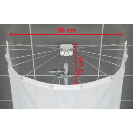 WENKO 23863100 - Support de douche 96 x 72 cm, acier inoxydable/blanc