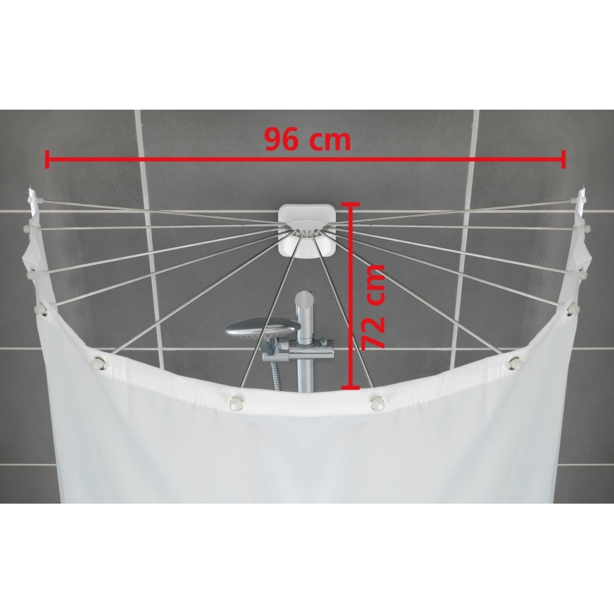 WENKO 23863100 - Support de douche 96 x 72 cm, acier inoxydable/blanc