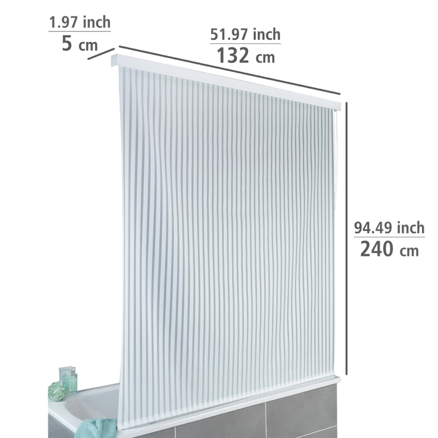 WENKO 23864100 - Store enroulable pour douche 132x240 cm blanc