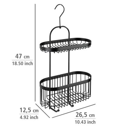 WENKO 23880100 – Étagère CLASSIC PL. SCHWARZ 26,5x47 cm noire