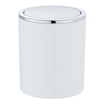 WENKO 23930100 - Corbeille INCA 14 x 16,8 cm blanche/chrome brillant