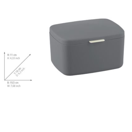 WENKO 23981100 - Box BARCELONA 19,5x16 cm anthracite/chrome brillant