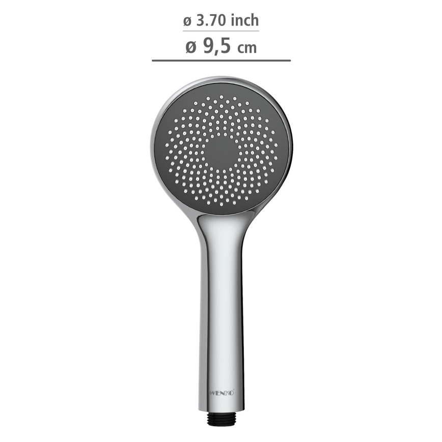 WENKO 23991100 - Tête de douche Système d'économie d'eau 9,5x9,5 cm chrome brillant/gris