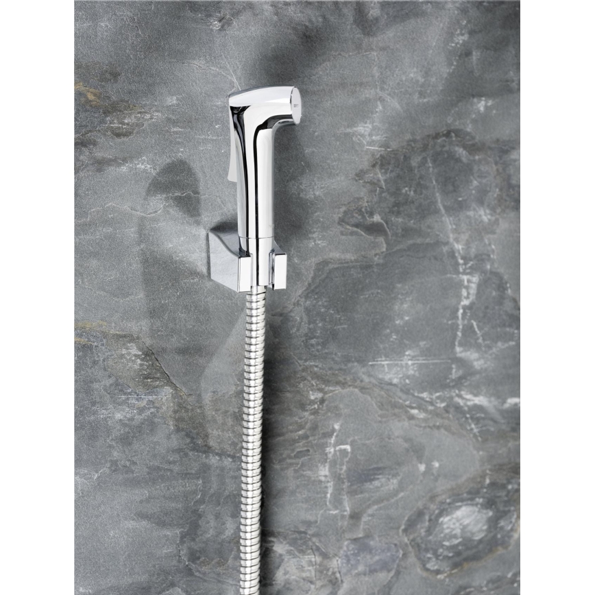 WENKO 23999100 - Ensemble pour bidet Système d'économie d'eau 12x7 cm, chromé brillant/argenté