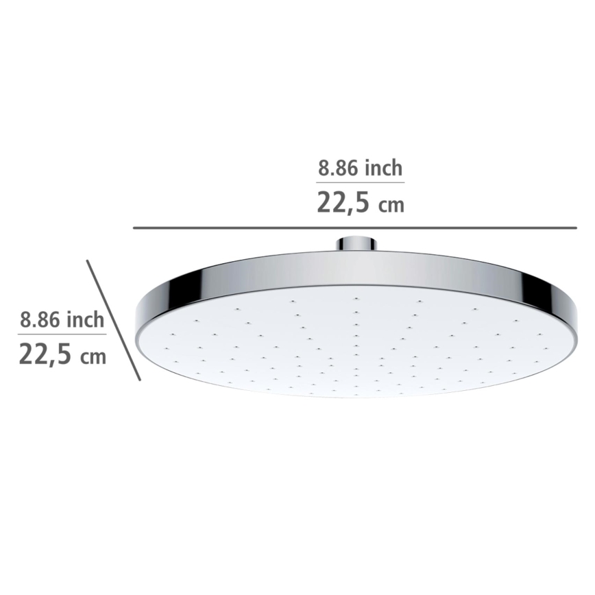 WENKO 24000100-Tête de douche NETTOYAGE AUTOMATIQUE 22,5x22,5 cm chrome brillant/blanc