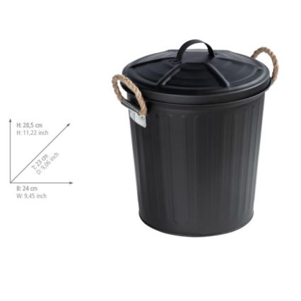 WENKO 24022100 - Panier GARA 24 x 28,5 cm noir