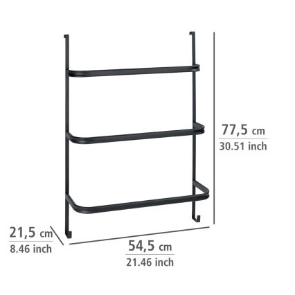 WENKO 24026100 - Porte-serviettes IRPINIA 54,5x77,5 cm noir