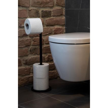 WENKO 24034100 - Support pour papier toilette 21 x 55 cm noir/argenté