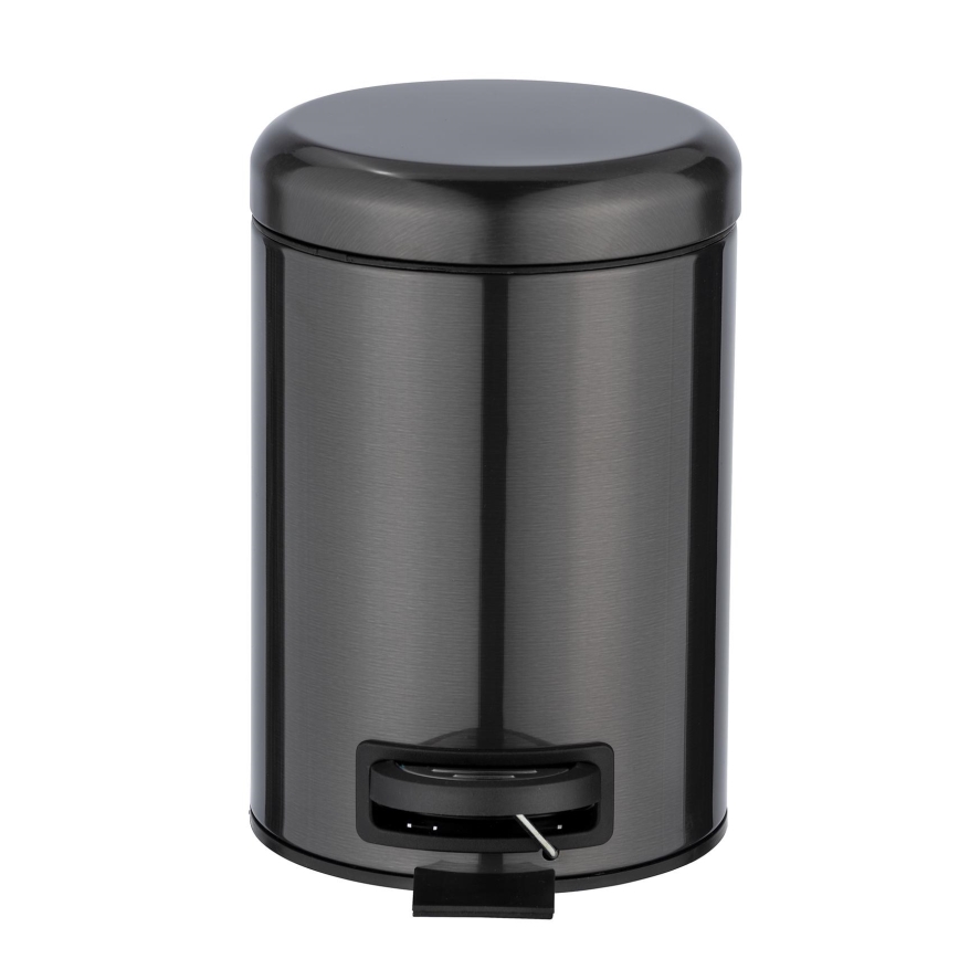 WENKO 24035100 - Poubelle LEMAN 17x25 cm inox/noir