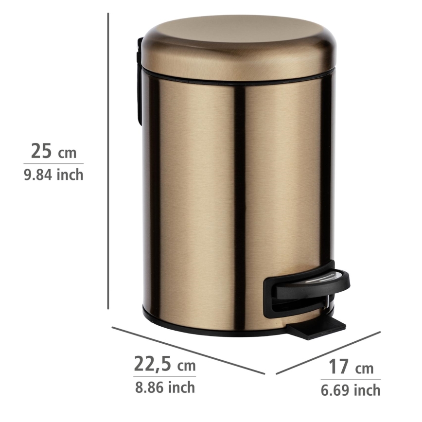 WENKO 24036100 - Corbeille LEMAN 17x25 cm inox/cuivré/noir