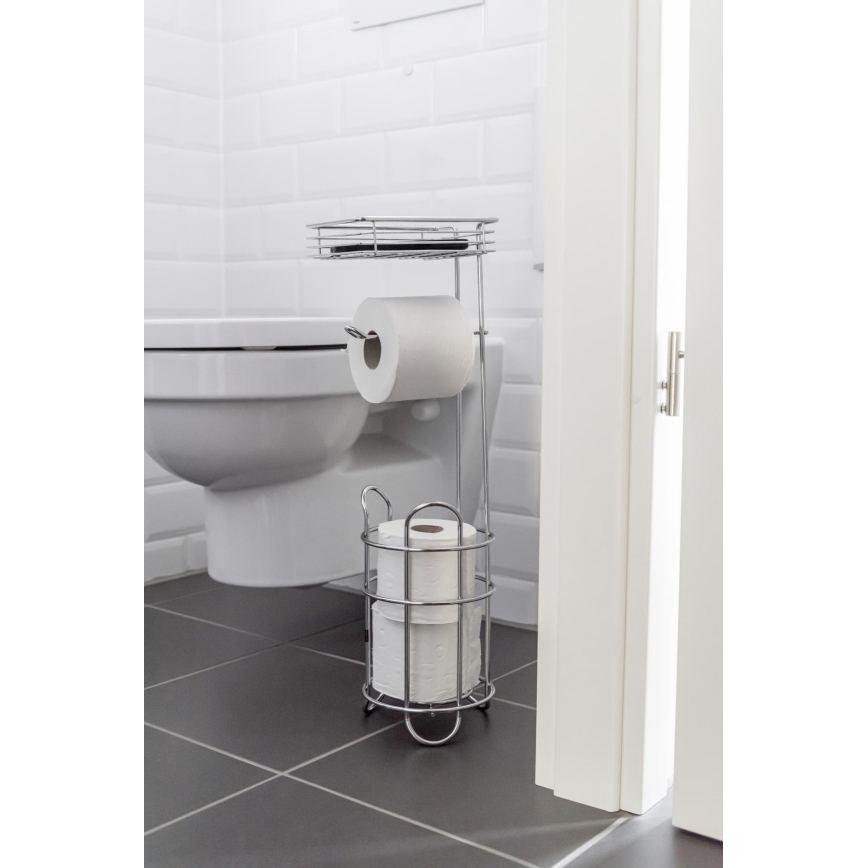 WENKO 24074800 - Distributeur de papier toilette 16x59 cm chromé brillant