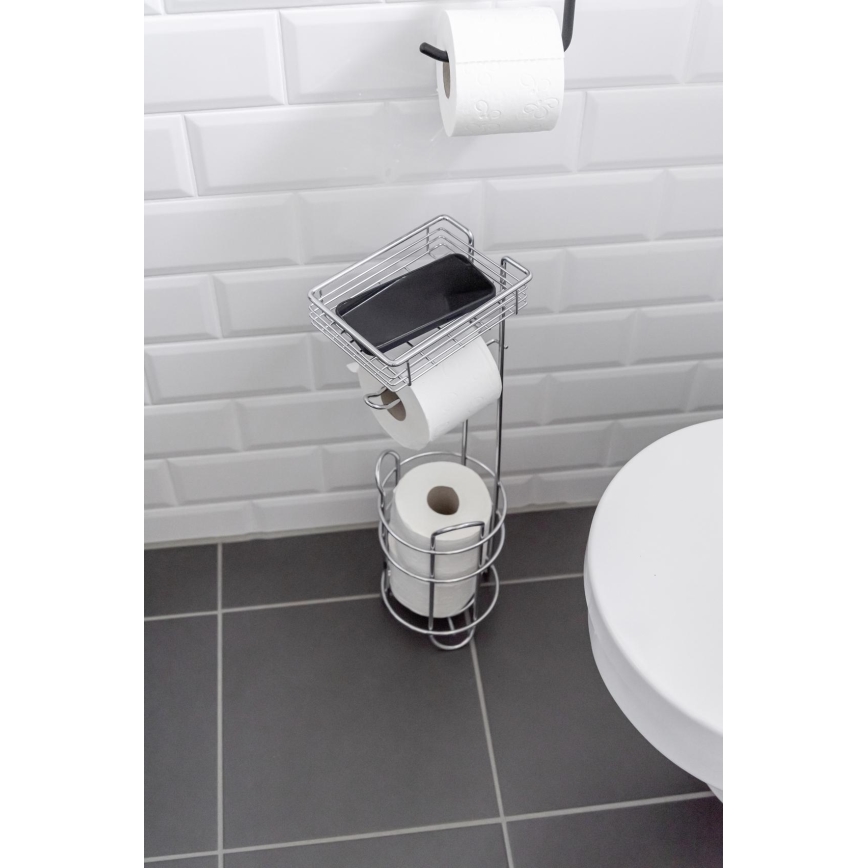 WENKO 24074800 - Distributeur de papier toilette 16x59 cm chromé brillant