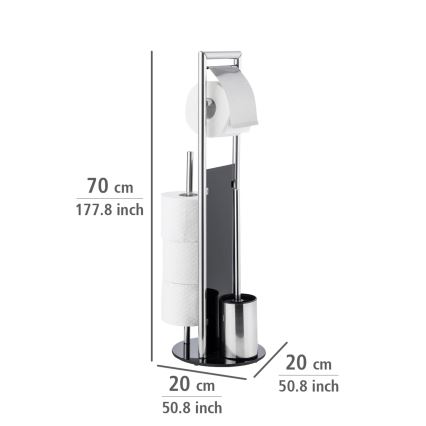 WENKO 24075800 - Ensemble WC RAVINA 20x707 cm acier inoxydable/argenté/noir