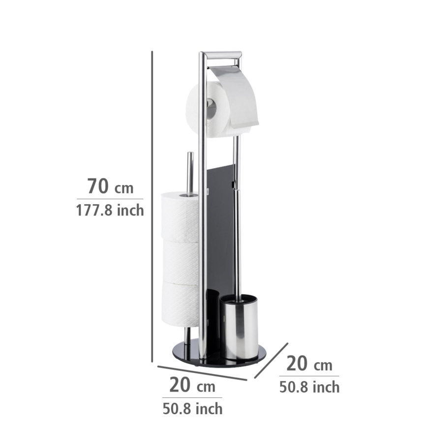WENKO 24075800 - Ensemble WC RAVINA 20x707 cm acier inoxydable/argenté/noir