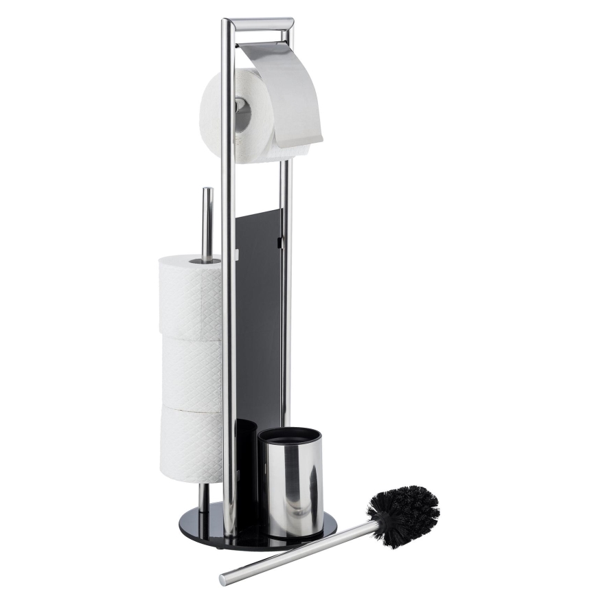 WENKO 24075800 - Ensemble WC RAVINA 20x707 cm acier inoxydable/argenté/noir