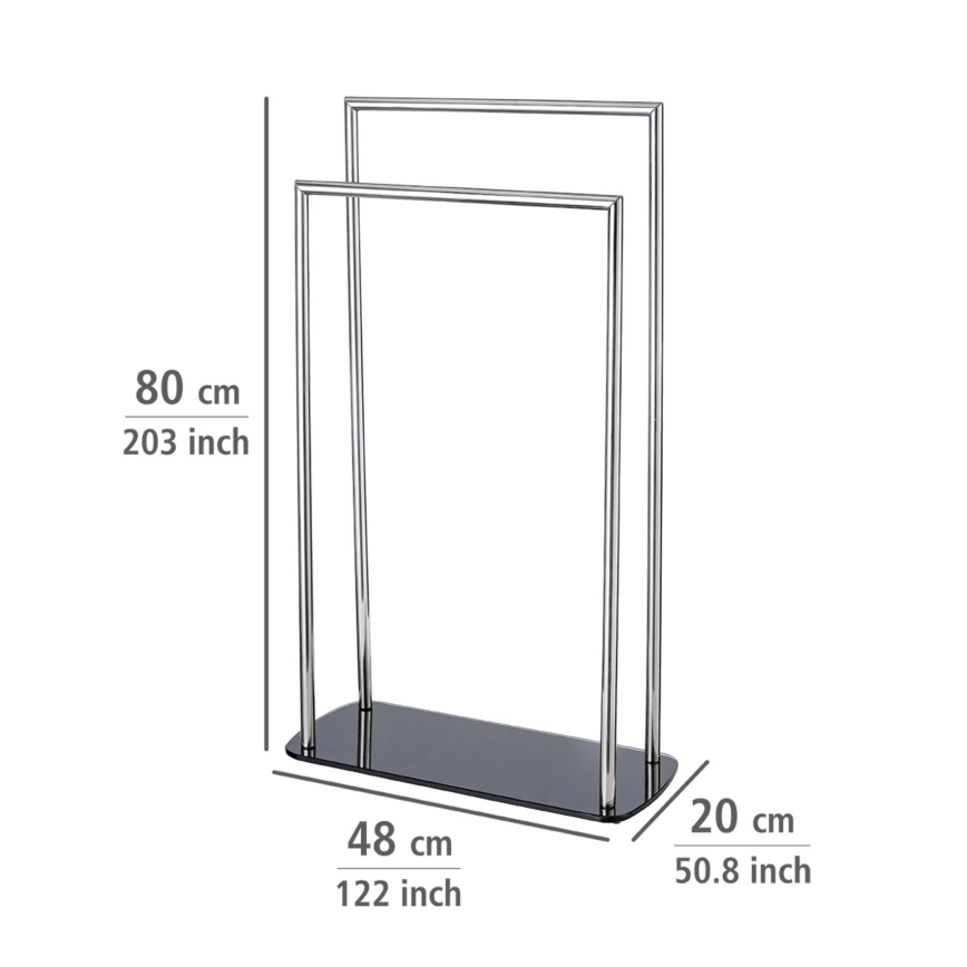 WENKO 24076800 - Porte-serviettes RAVINA 48x80 cm inox/argenté/noir