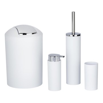 WENKO 24077800 - Ensemble CALVO 6,5 x 13 cm blanc / chrome brillant
